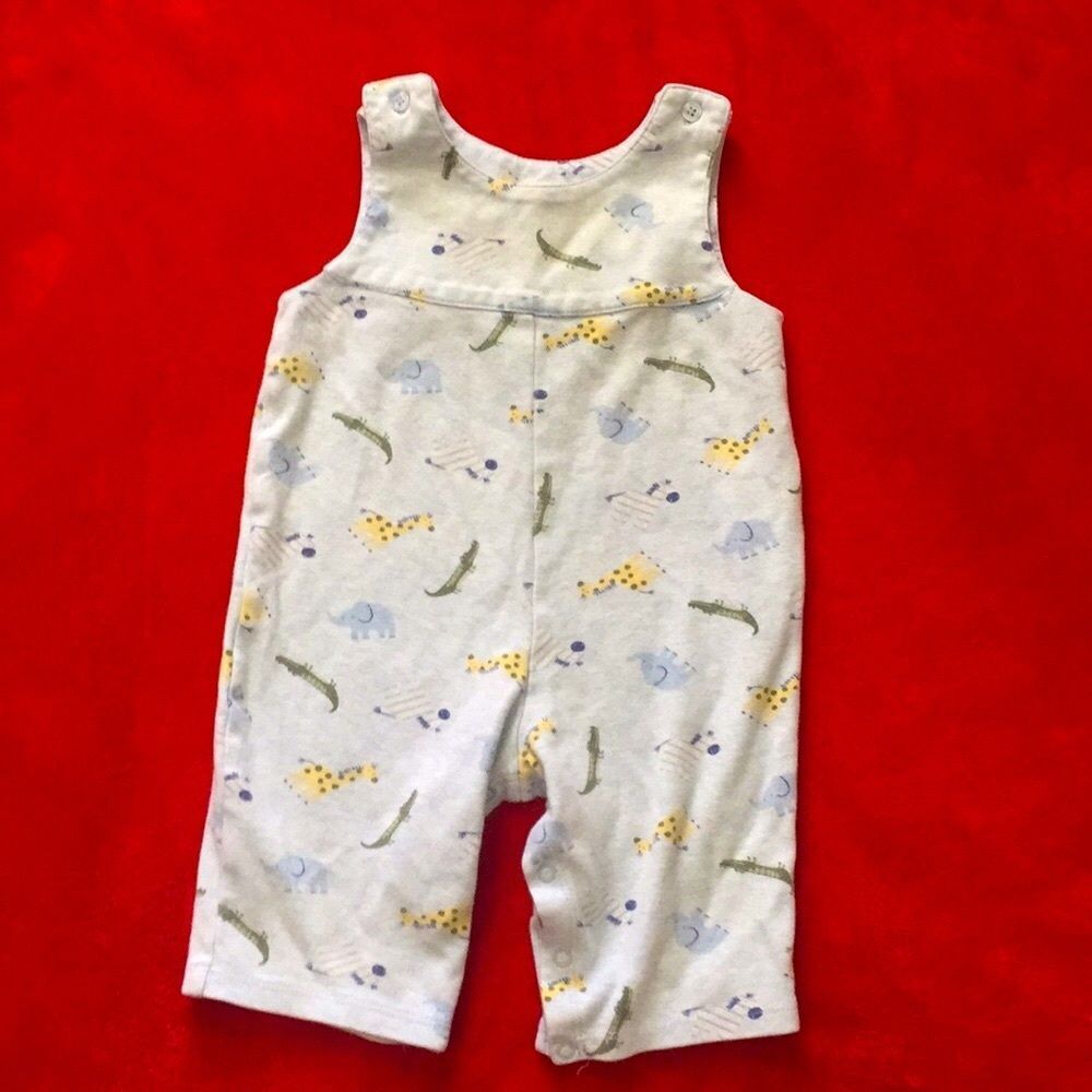 4/$20 Talbots Kids Overalls Sz 9M Elephants Alligators Giraffes